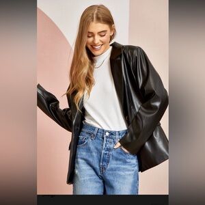Andree By Unit Faux Leather Blazer